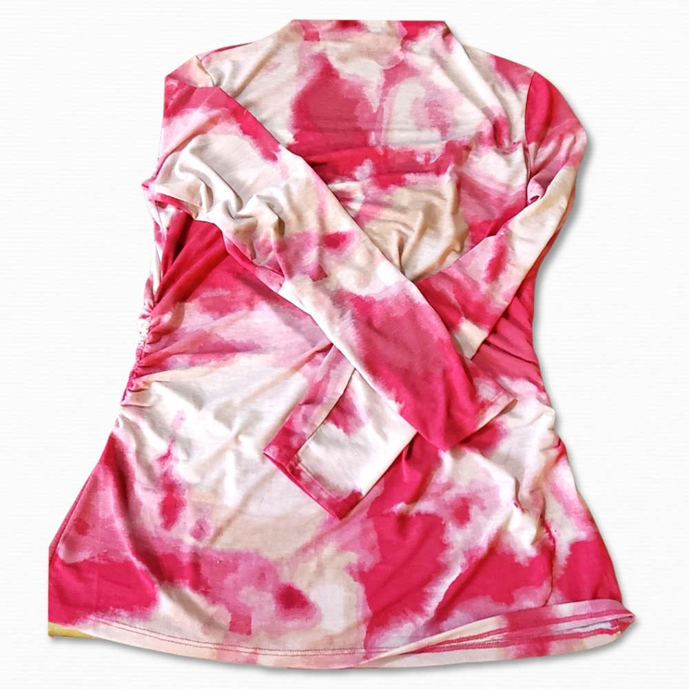 Nine West Tie Dye Pink Long Sleeve Top Size L